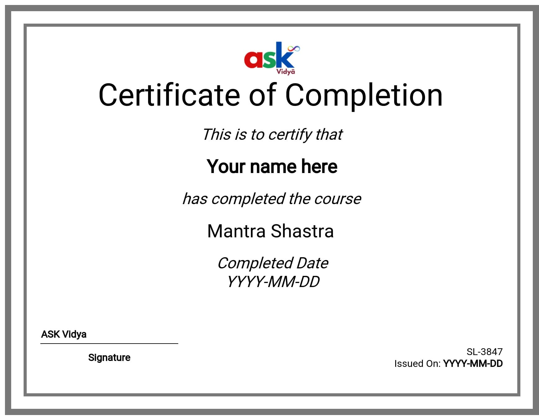 Course Certificate